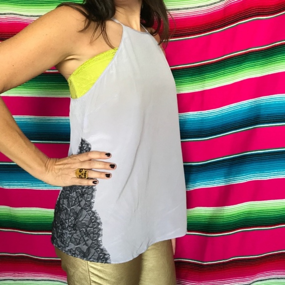 VTG silksdfdsfdwAnthropologie by Eloise Silk Lace Tank Halter